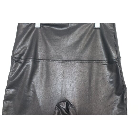 Jane & Bleecker Womens Faux Leather Leggings X-Large Black Nylon & Elastane - Picture 3 of 8